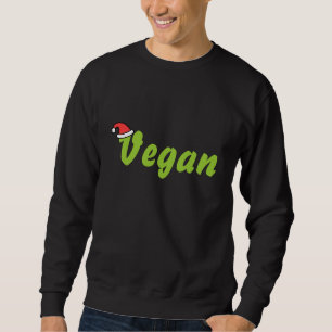 Vegan with Christmas Hat. Sweatshirt