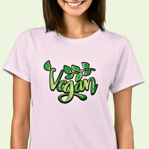 Vegan Word Typography on Pink  (or other colors)  T-Shirt