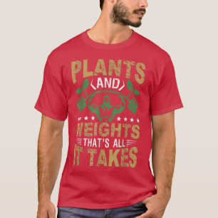 Vegan Workout Gift Powered Plants Protein Vegetari T-Shirt