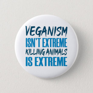 Veganism Vegan Vegetarian Warning Activist Activis 6 Cm Round Badge