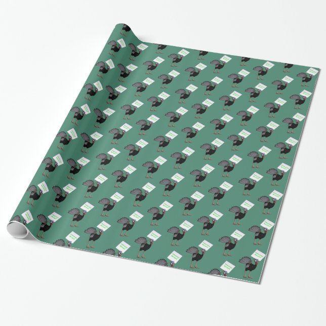 Vegans Rule! Save A Turkey Wrapping Paper (Unrolled)