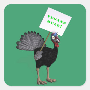 Vegans Rule! Square Sticker