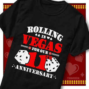 Vegas 11th Anniversary Couple Casino Rolling Dice T-Shirt
