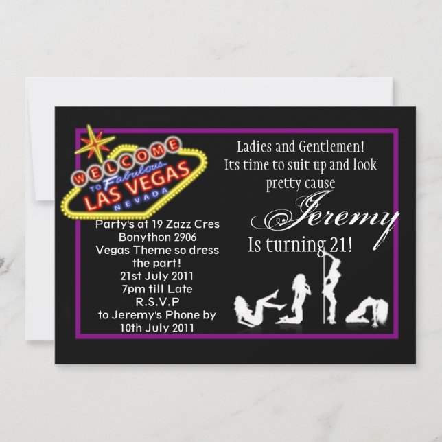 Vegas 21 invitation (Front)