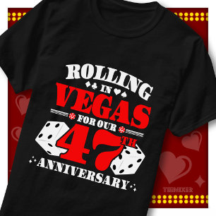 Vegas 47th Anniversary Couple Casino Rolling Dice T-Shirt