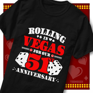 Vegas 51st Anniversary Couple Casino Rolling Dice T-Shirt