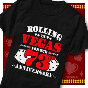 Vegas 73rd Anniversary Couple Casino Rolling Dice T-Shirt