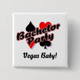Vegas Bachelor Party 15 Cm Square Badge