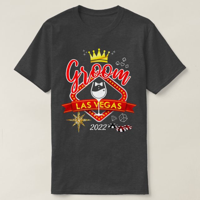 Vegas Bachelor Party Group Married In Vegas Groom  T-Shirt (Design Front)