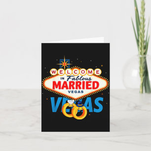 Vegas Bachelor Party Married In Vegas Groom Bride Card