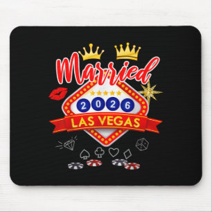 Vegas Bachelor Party Married In Vegas Groom Bride Mouse Pad