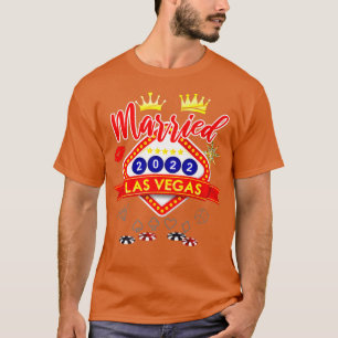 Vegas Bachelor Party Married in Vegas Groom Bride  T-Shirt
