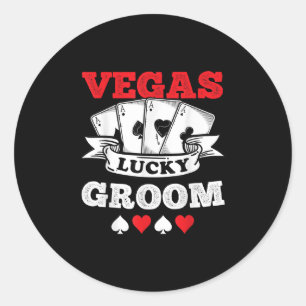 Vegas Bachelor Party Married In Vegas Groom Squad Classic Round Sticker