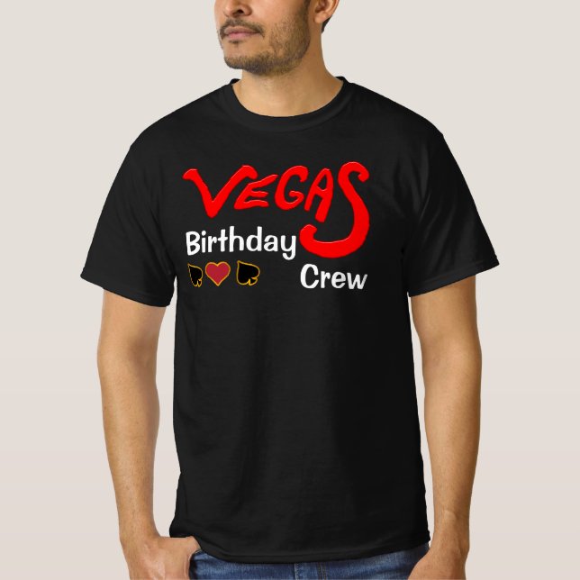 Vegas Birthday Crew Customisable Group Matching T-Shirt (Front)