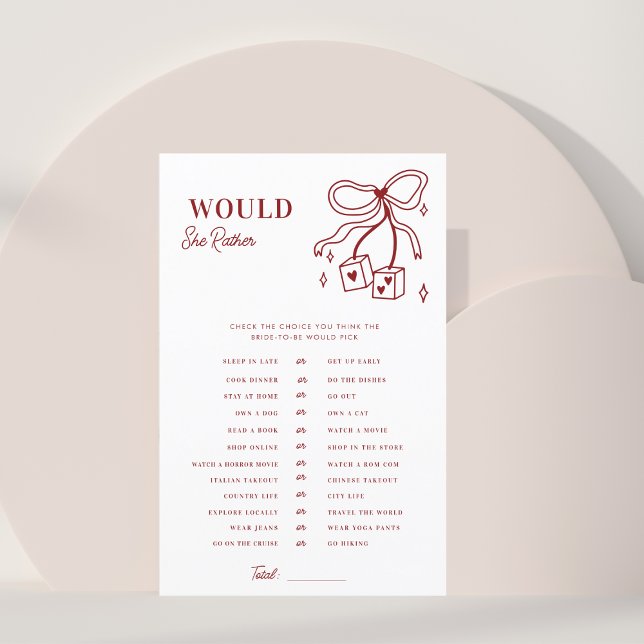 Vegas Casino Bridal Shower Would She Rather Game (Creator Uploaded)