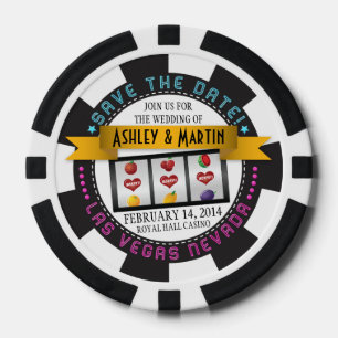 Vegas Casino Destination Wedding Save the Date Poker Chips