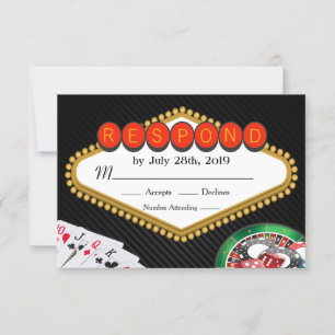 Vegas Casino Marquee RSVP Card