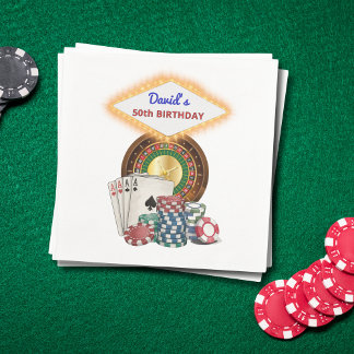 Vegas Casino Night Birthday / Bach Party  Napkin