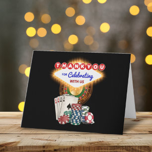 Vegas Casino Night Birthday / Bach Party Thank You Card