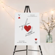 Vegas Casino Playing Card Wedding Welcome Sign