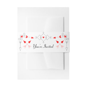 Vegas Cupid's Hearts Diamond Wedding Invitation Belly Band