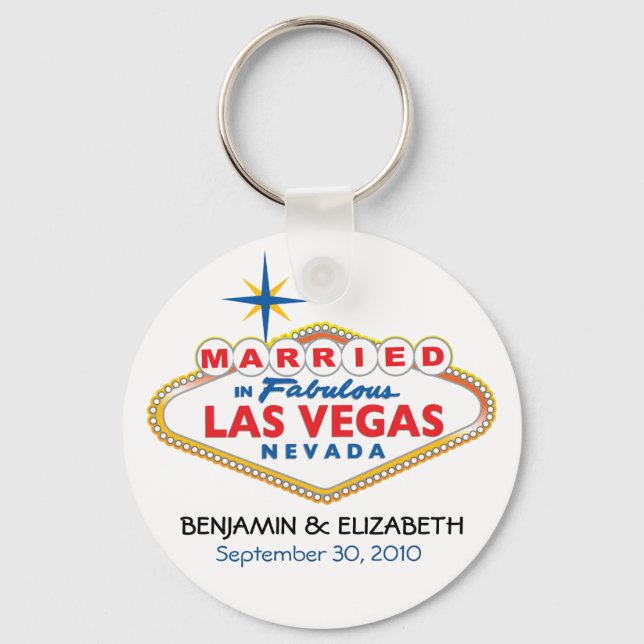 Vegas Destination Wedding Commemorative Keychain (Front)