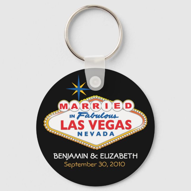 Vegas Destination Wedding Commemorative Keychain (Front)