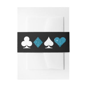 Vegas Destiny Malibu Blue Glitter Invitation Belly Band
