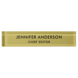 Vegas Gold Colour Professional Classical Plain Nameplate