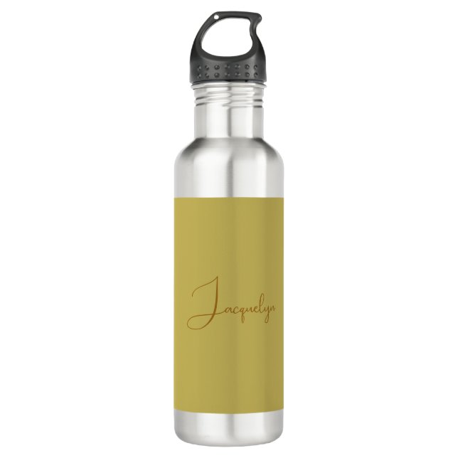 Vegas Gold Golden Brown Colour Calligraphy Name 710 Ml Water Bottle (Front)