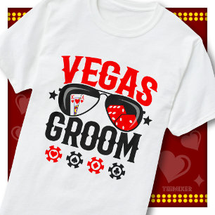 Vegas Groom Bachelor Party Casino Dice Sunglasses T-Shirt