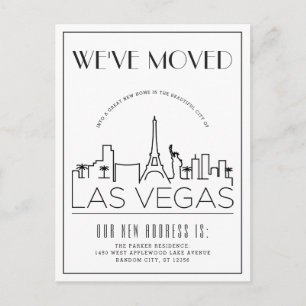Vegas Modern Deco Change of Address Announceme Announcement Postcard