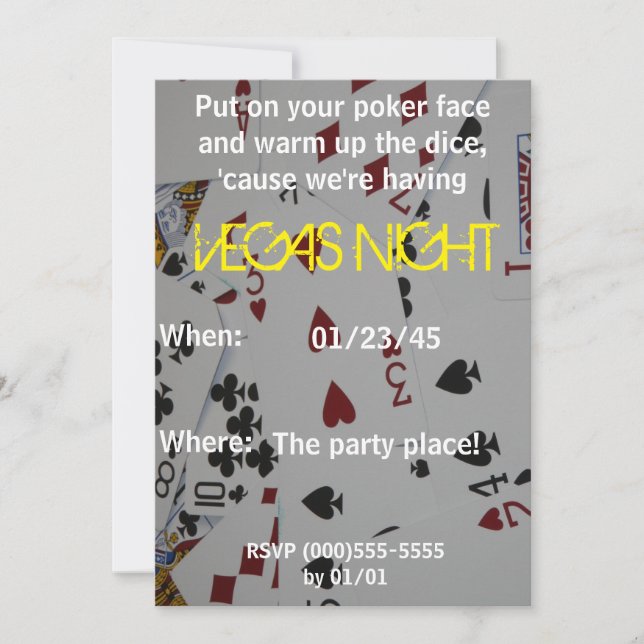 "Vegas Night" invitation (Front)