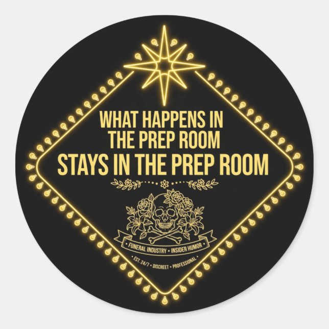 Vegas Prep Room Funny Sticker (Front)