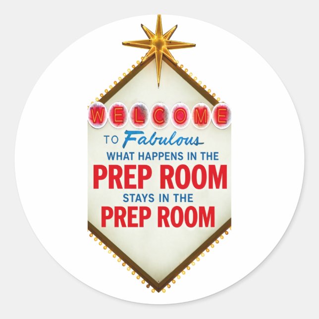 Vegas Prep Room Funny Sticker (Front)