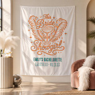 Vegas Showgirl Bachelorette Party Welcome Sign Tapestry
