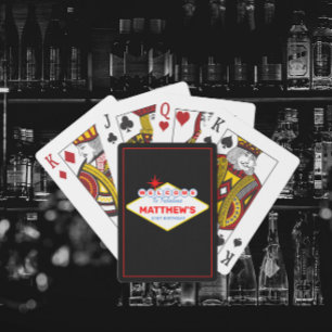 Vegas Sign Casino Night Personalised  Playing Cards