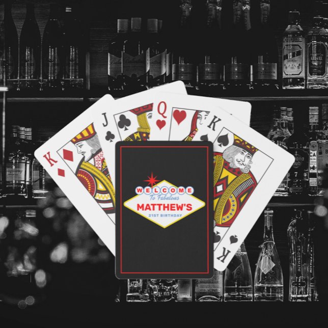 Vegas Sign Casino Night Personalised  Playing Cards (Creator Uploaded)