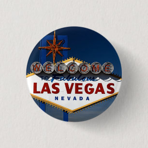 Vegas Sign Dusk 3 Cm Round Badge