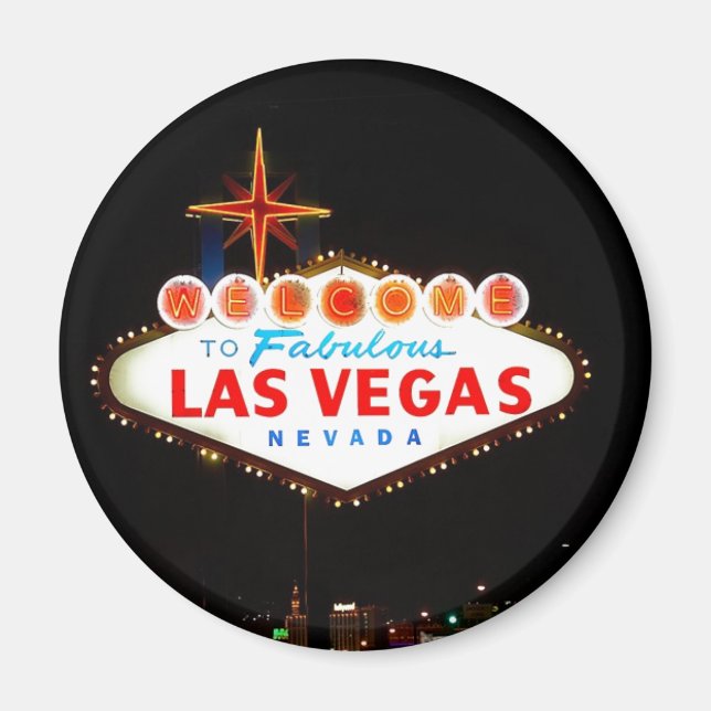 Vegas Sign Lit Up Magnet (Front)
