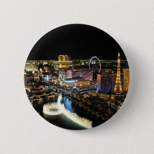 Vegas Skyline 6 Cm Round Badge