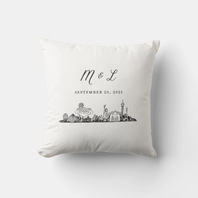 Vegas Skyline Throw Pillow (Front)
