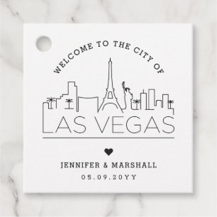 Vegas Skyline   Wedding Welcome Favour Tags