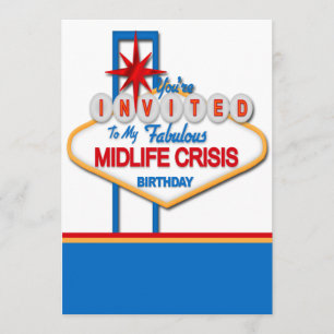 Vegas Style Midlife Crisis Birthday Invitation