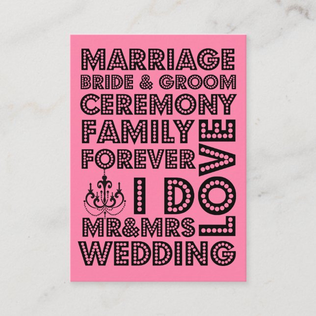 Vegas Style Wedding Invitation Card Inserts (Front)