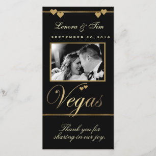 Vegas theme thank you photo card