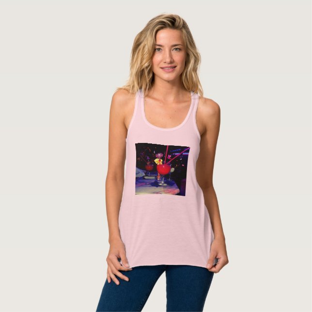 Vegas Tropical Cocktail Funky Singlet (Front Full)