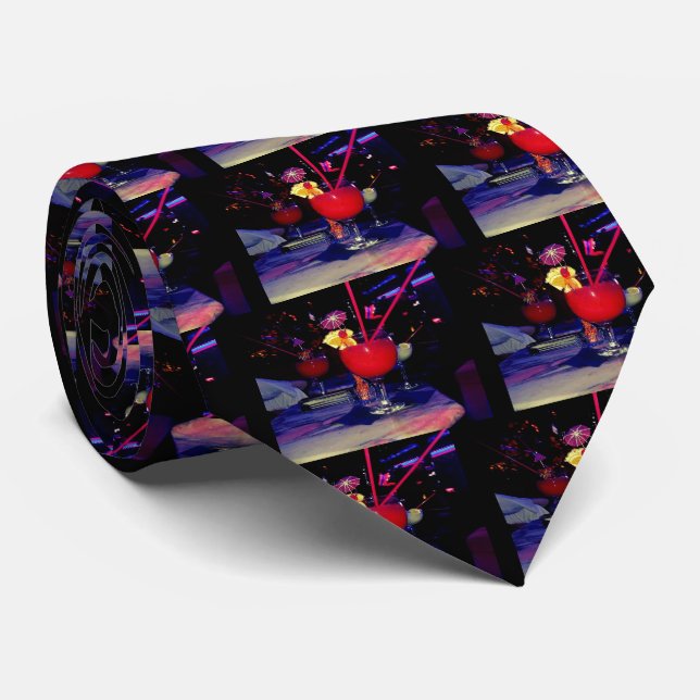 Vegas Tropical Cocktail Funky Tie (Rolled)