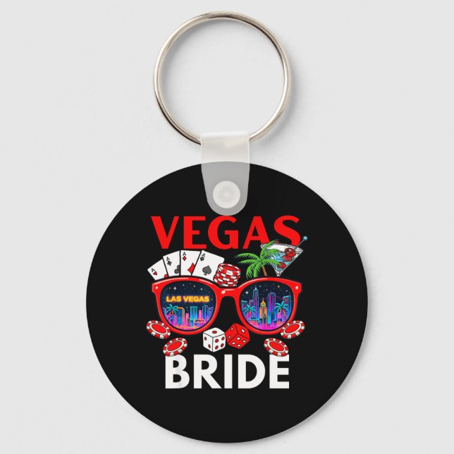Vegas Wedding Bride-Squad 2026 Bachelor Party Key Ring (Front)