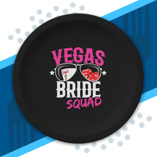 Vegas Wedding Bride Squad Vegas Bachelorette Party Paper Plate